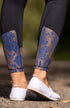Youth Performance Riding Tights - Black Navy & Rose Gold